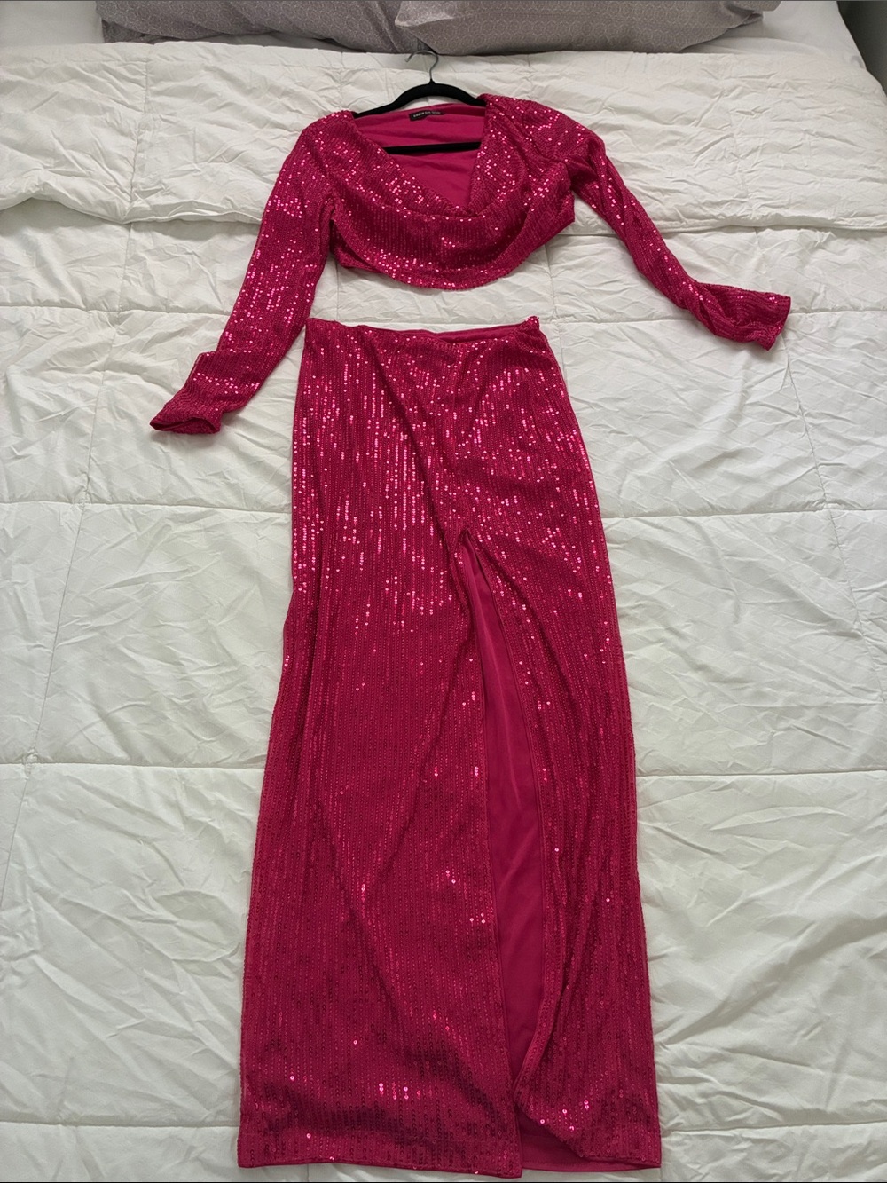 SHEIN BAE Hot Pink Satin-Look Top